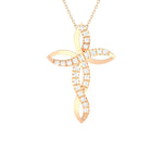 1/2 ctw Round Lab Grown Diamond Cross Pendant