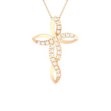 1/2 ctw Round Lab Grown Diamond Cross Pendant