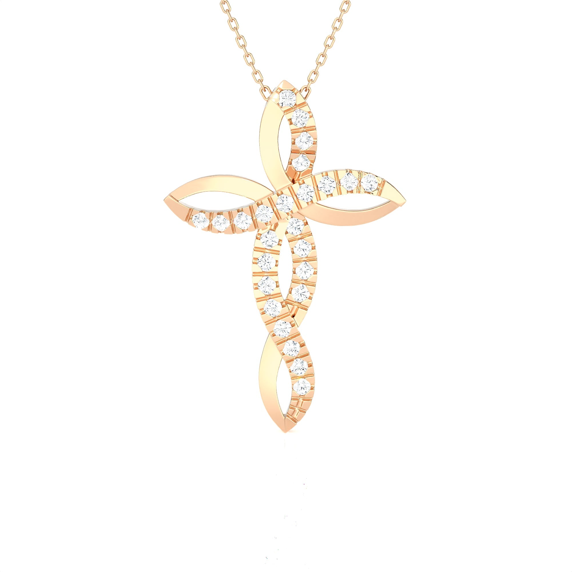 1/2 ctw Round Lab Grown Diamond Cross Pendant