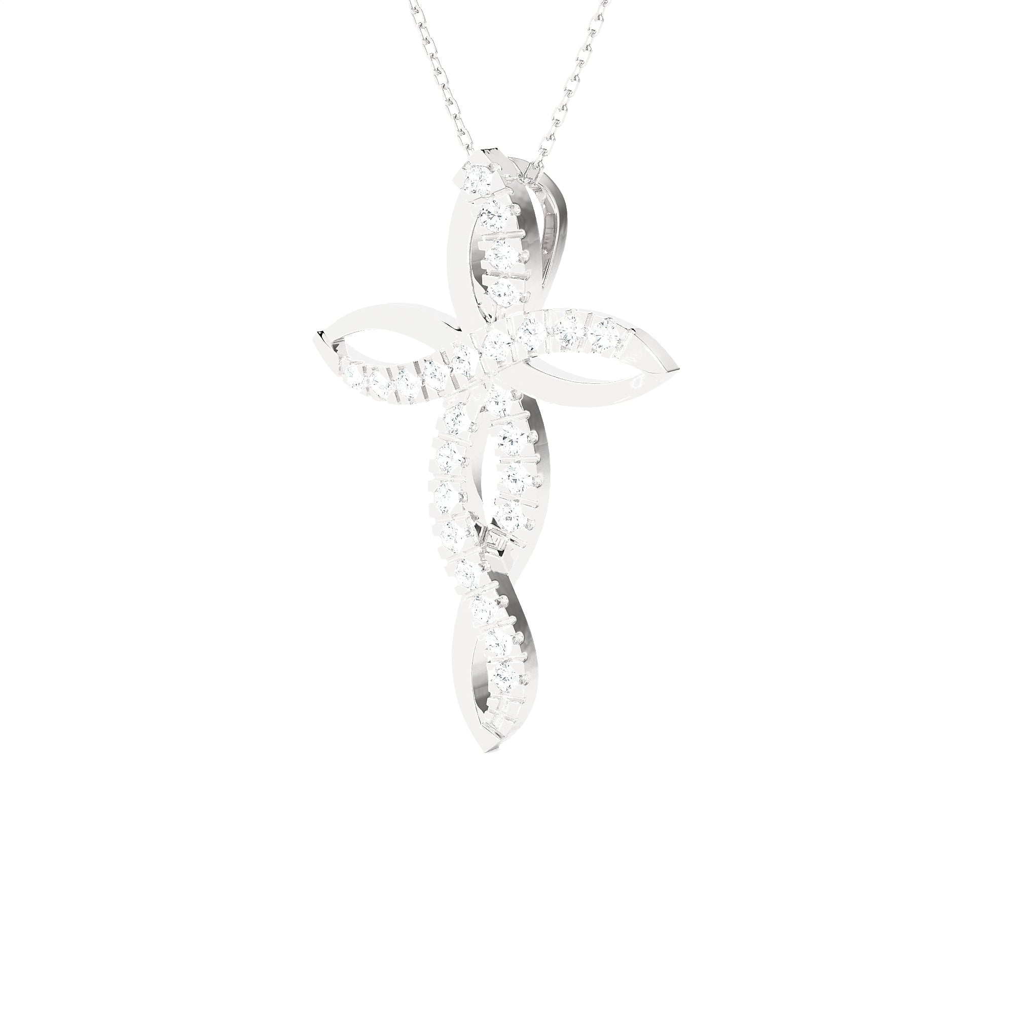 1/2 ctw Round Lab Grown Diamond Cross Pendant