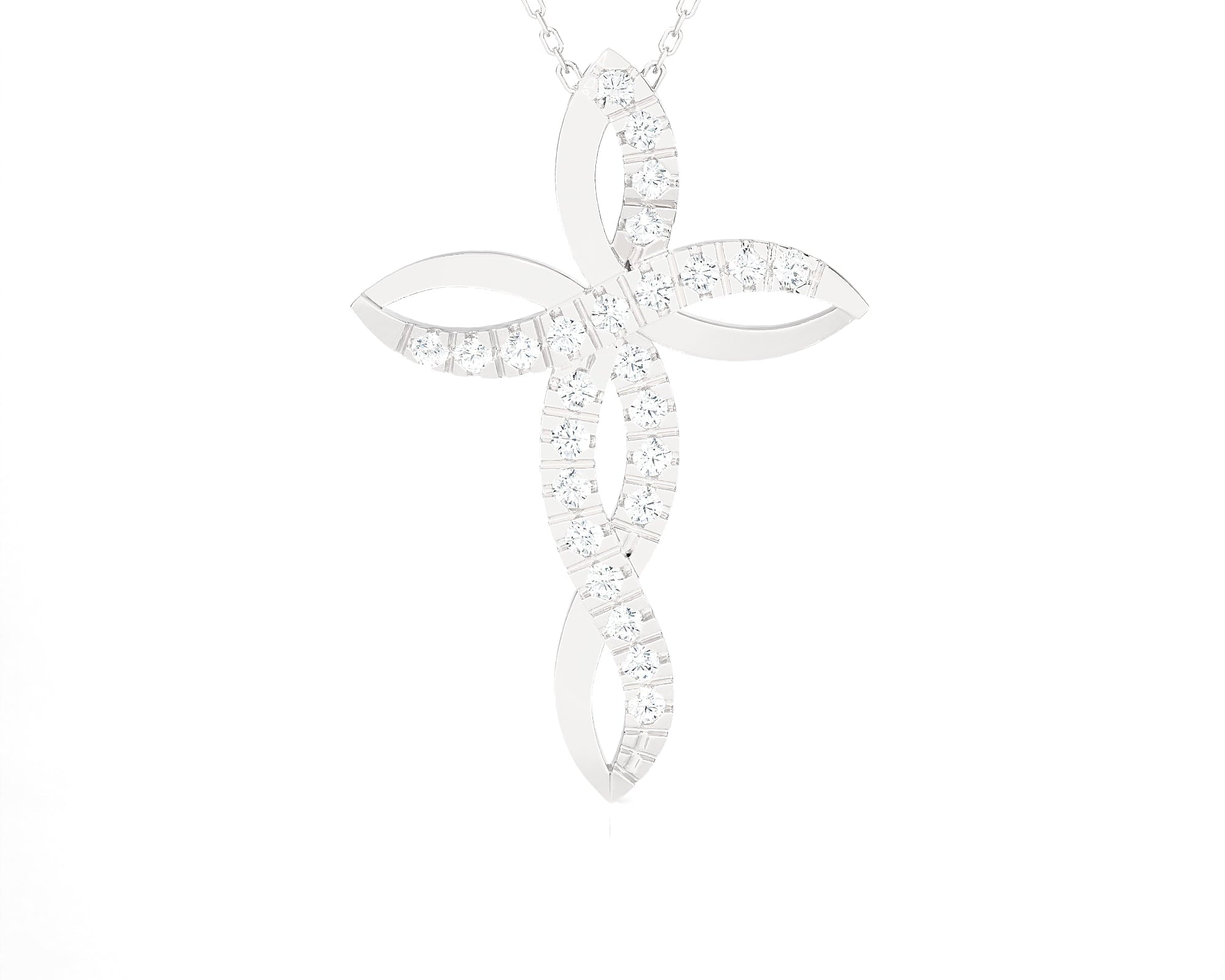 1/2 ctw Round Lab Grown Diamond Cross Pendant