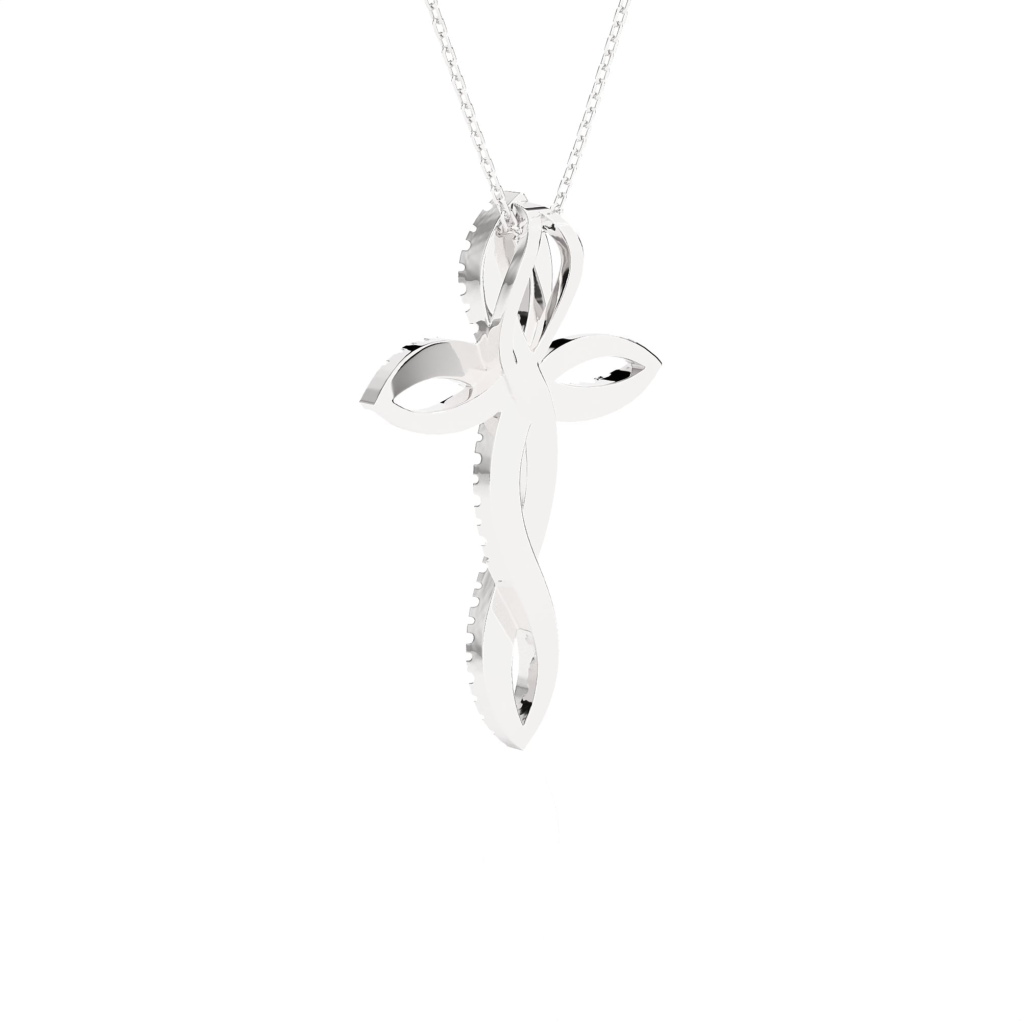 1/2 ctw Round Lab Grown Diamond Cross Pendant