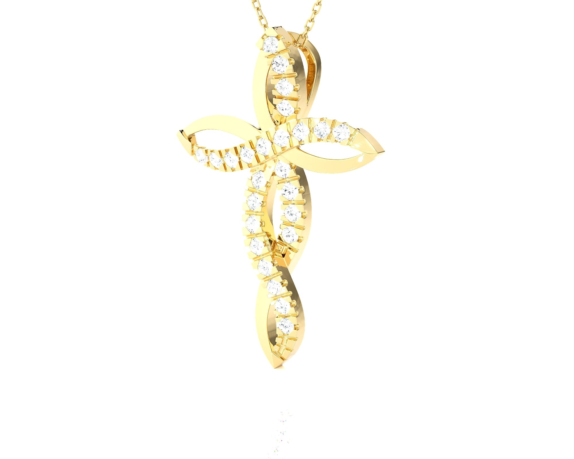 1/2 ctw Round Lab Grown Diamond Cross Pendant