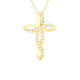 1/2 ctw Round Lab Grown Diamond Cross Pendant