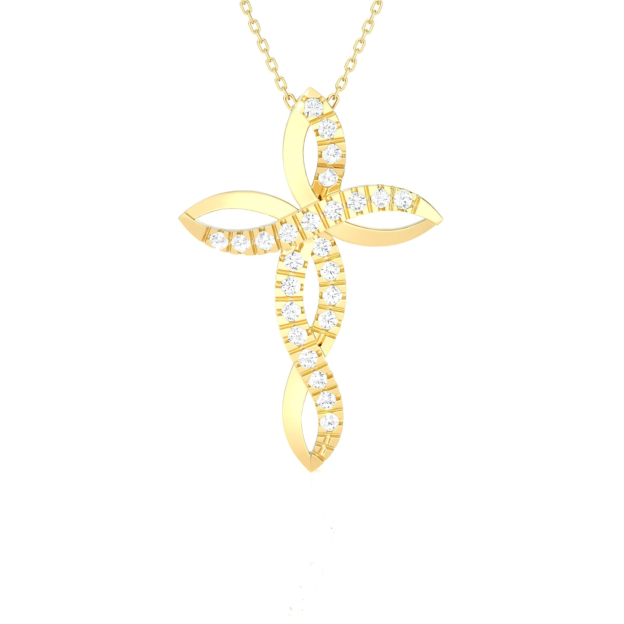 1/2 ctw Round Lab Grown Diamond Cross Pendant