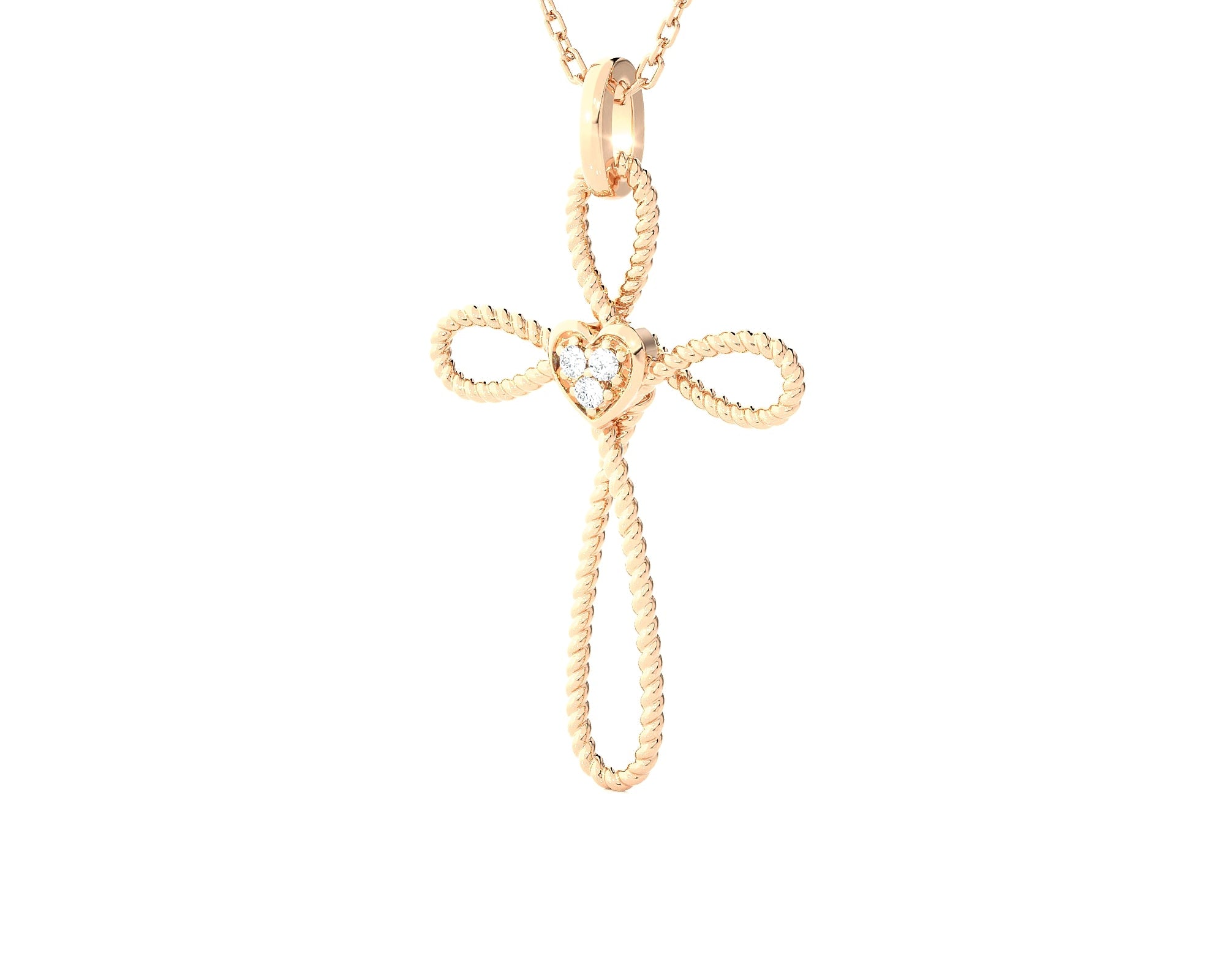 1/20 ctw Round Lab Grown Diamond Cross Pendant