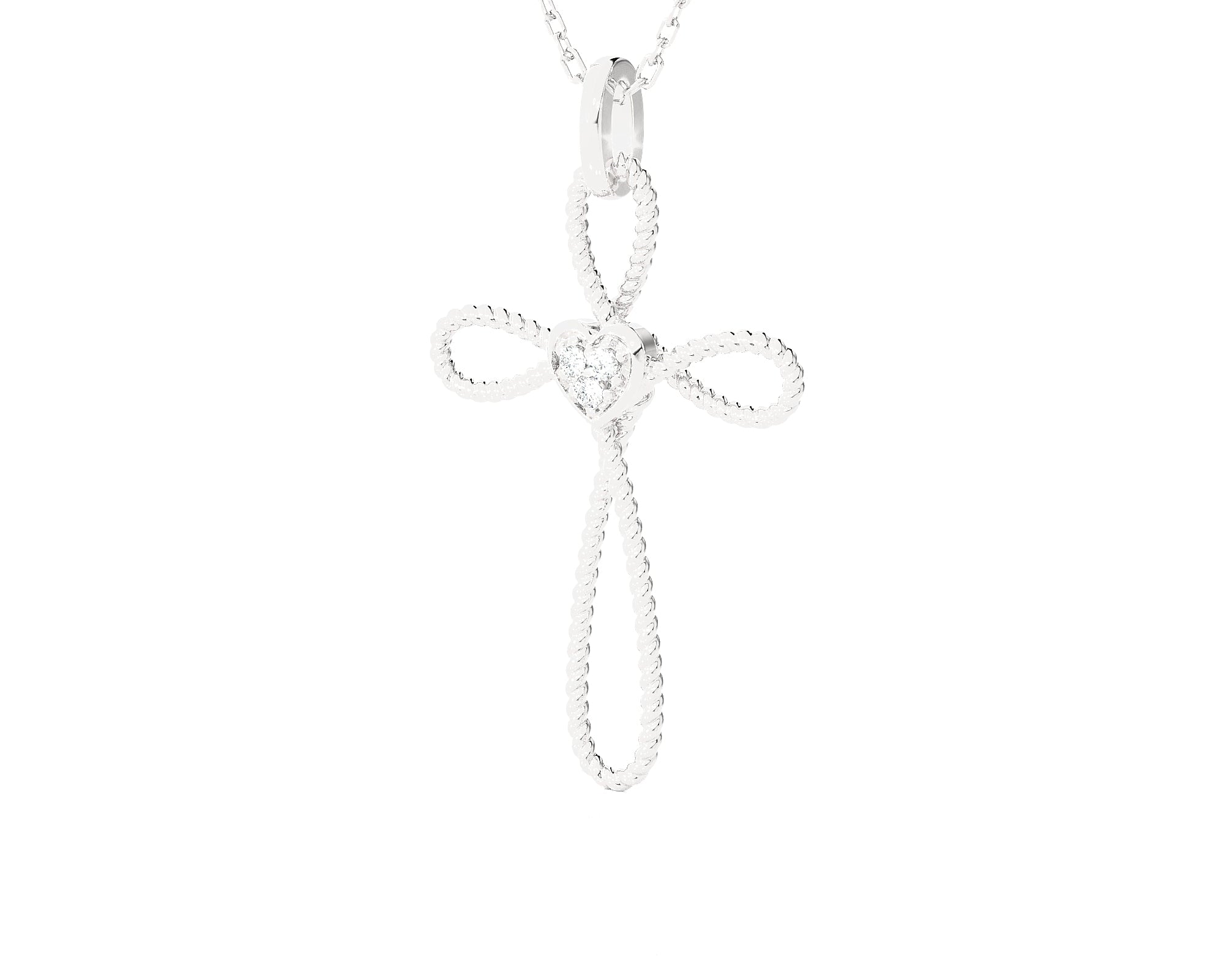 1/20 ctw Round Lab Grown Diamond Cross Pendant