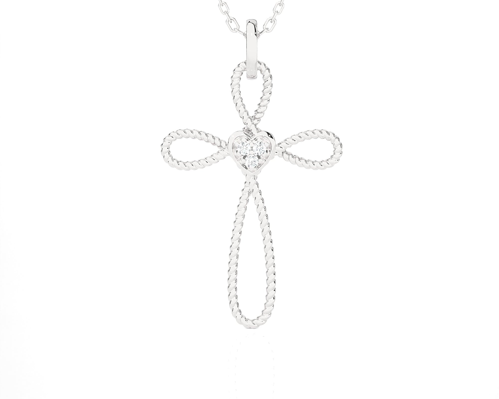 1/20 ctw Round Lab Grown Diamond Cross Pendant