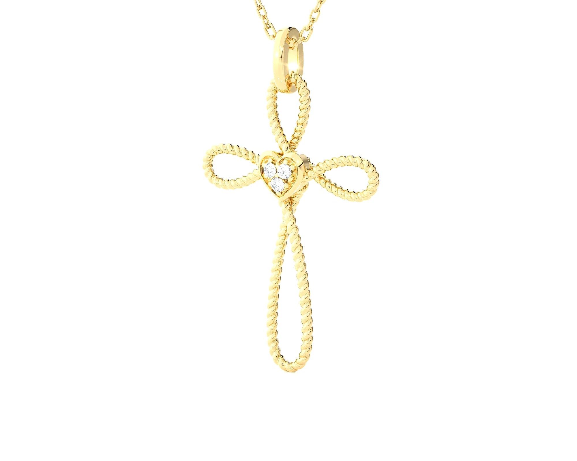 1/20 ctw Round Lab Grown Diamond Cross Pendant