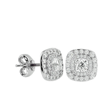 2 1/4 ctw Round Lab Grown Diamond Halo Stud Earrings