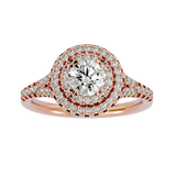 1 1/2 ctw Round Lab Grown Diamond Halo Engagement Ring