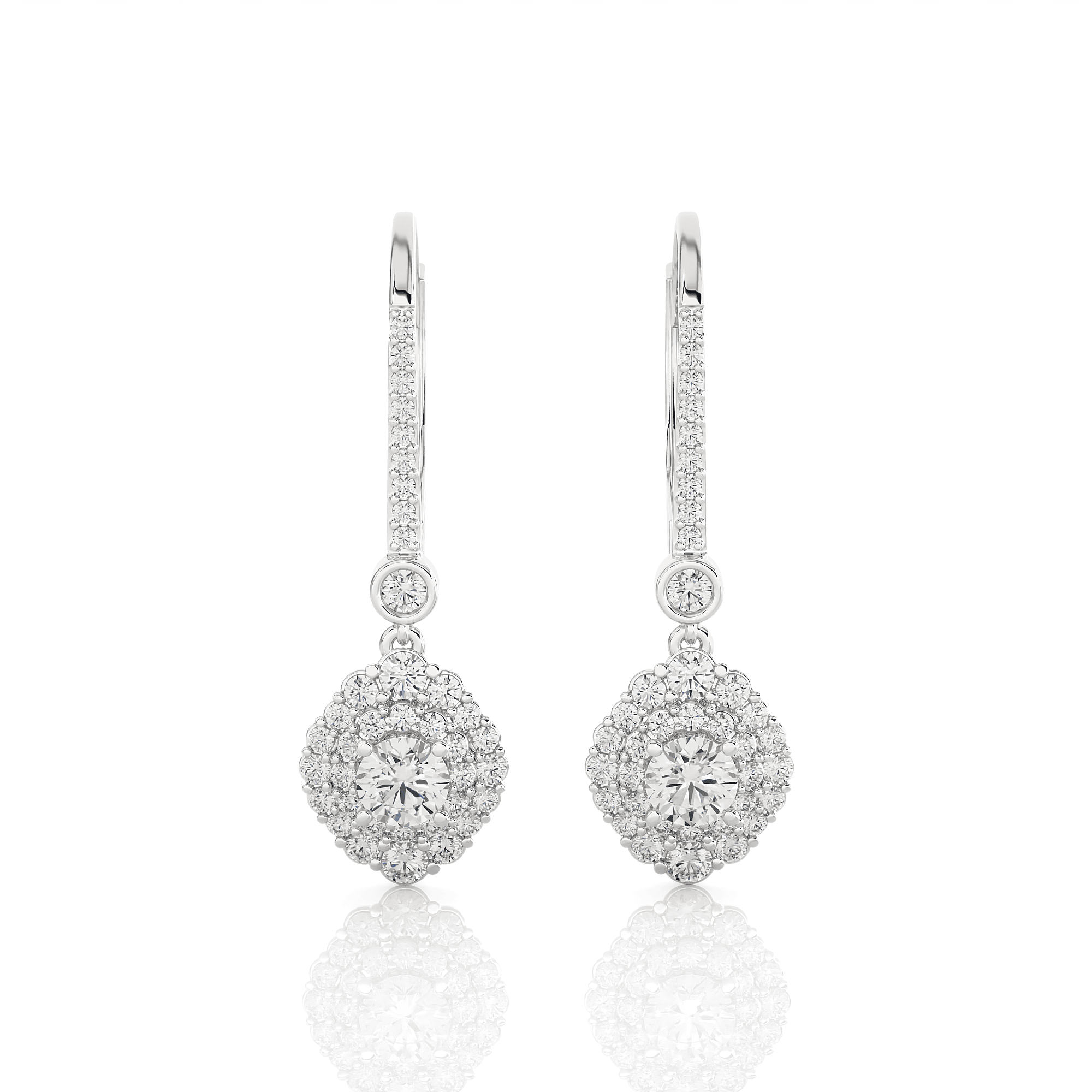 1 1/4 ctw Round Lab Grown Diamond Drop Earrings