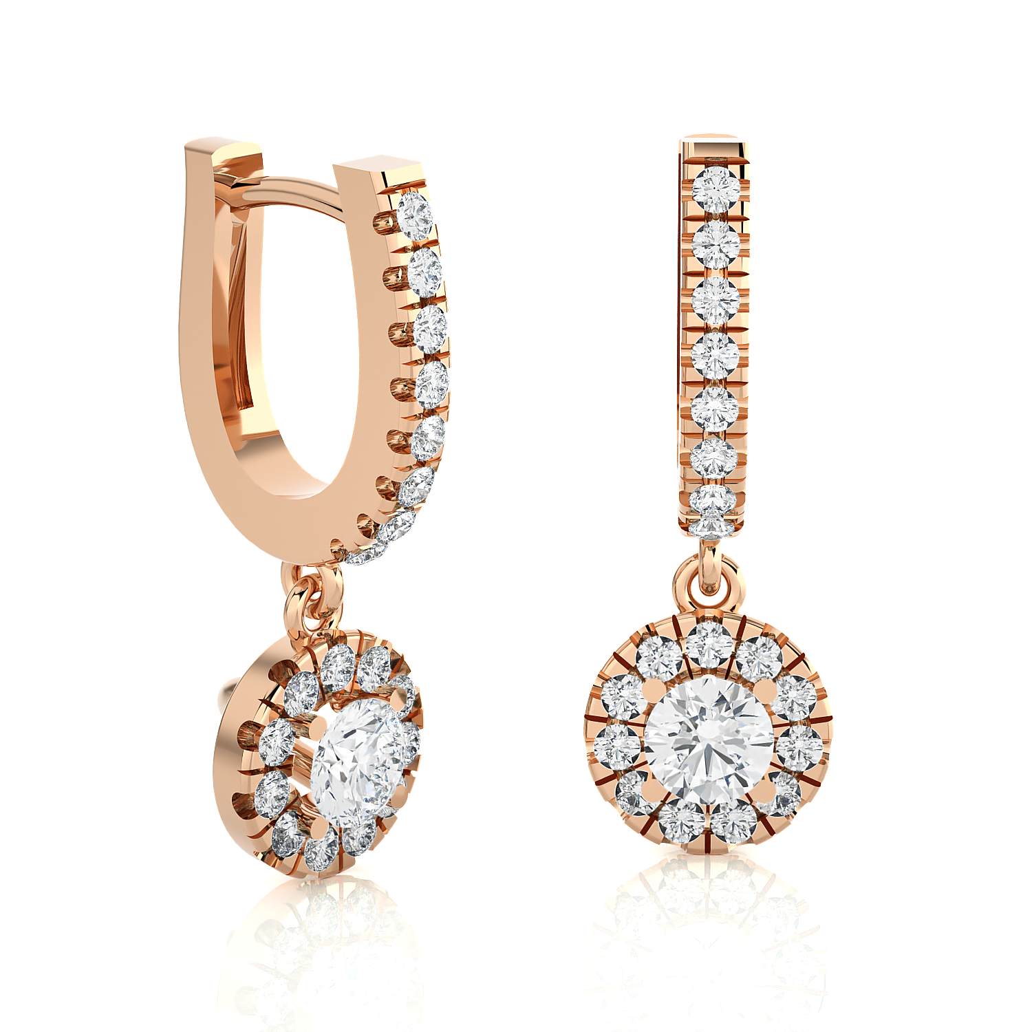 1 1/3 ctw Round Lab Grown Diamond Drop Earrings