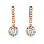 1 1/3 ctw Round Lab Grown Diamond Drop Earrings