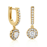 1 1/3 ctw Round Lab Grown Diamond Drop Earrings