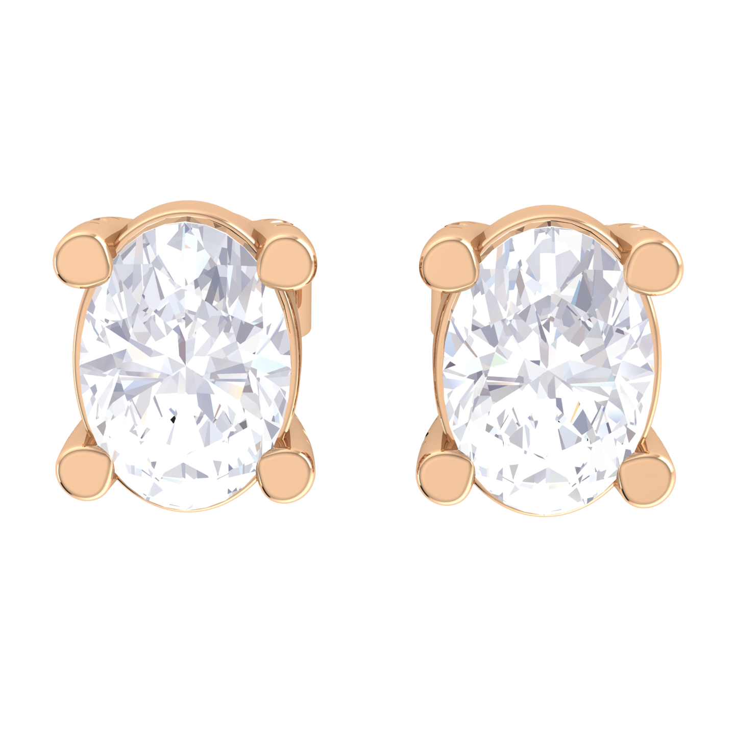 Oval Lab Grown Diamond Solitaire Stud Earrings
