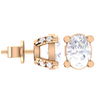 Oval Lab Grown Diamond Solitaire Stud Earrings