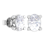 Oval Lab Grown Diamond Solitaire Stud Earrings