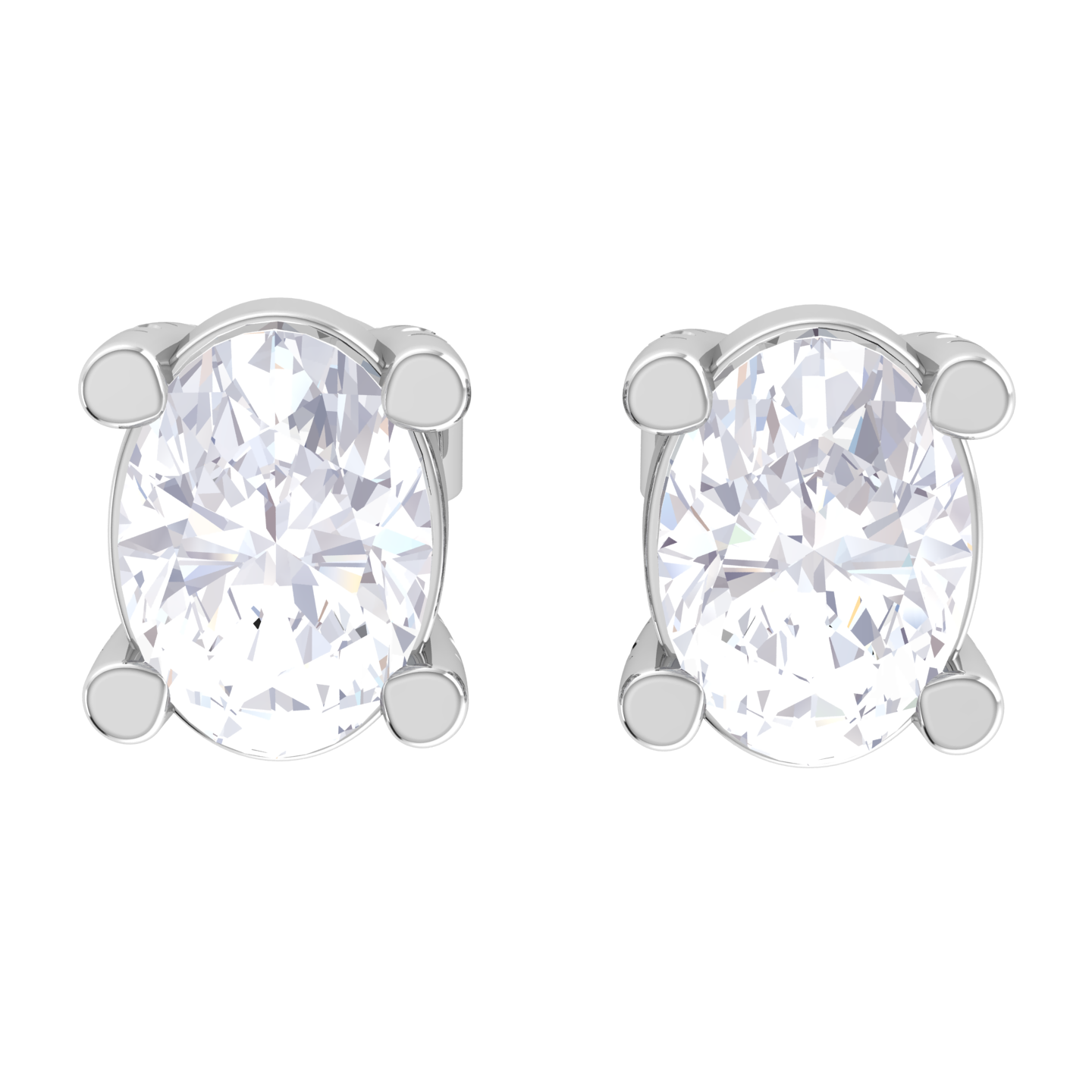Oval Lab Grown Diamond Solitaire Stud Earrings
