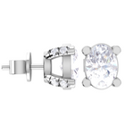 Oval Lab Grown Diamond Solitaire Stud Earrings