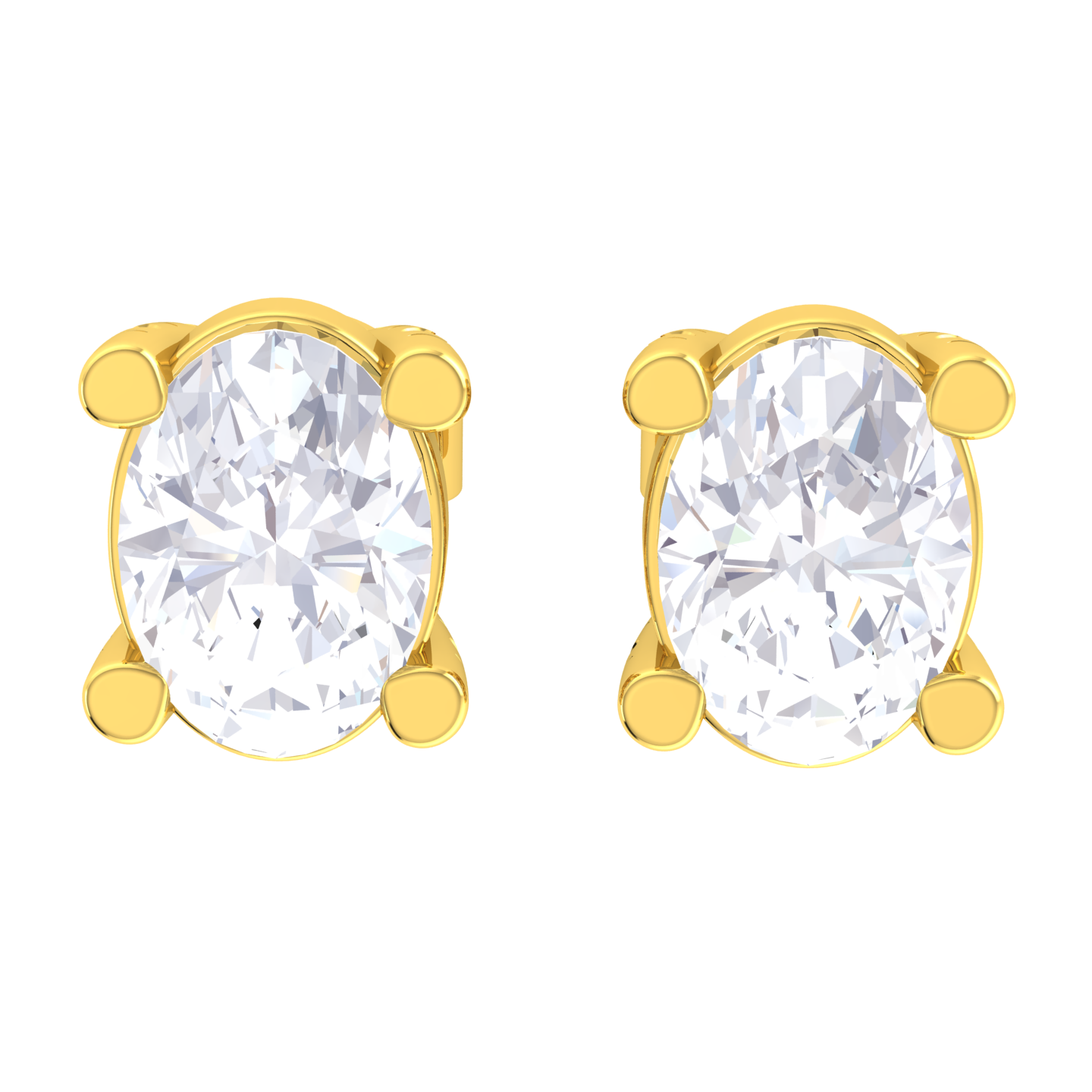 Oval Lab Grown Diamond Solitaire Stud Earrings