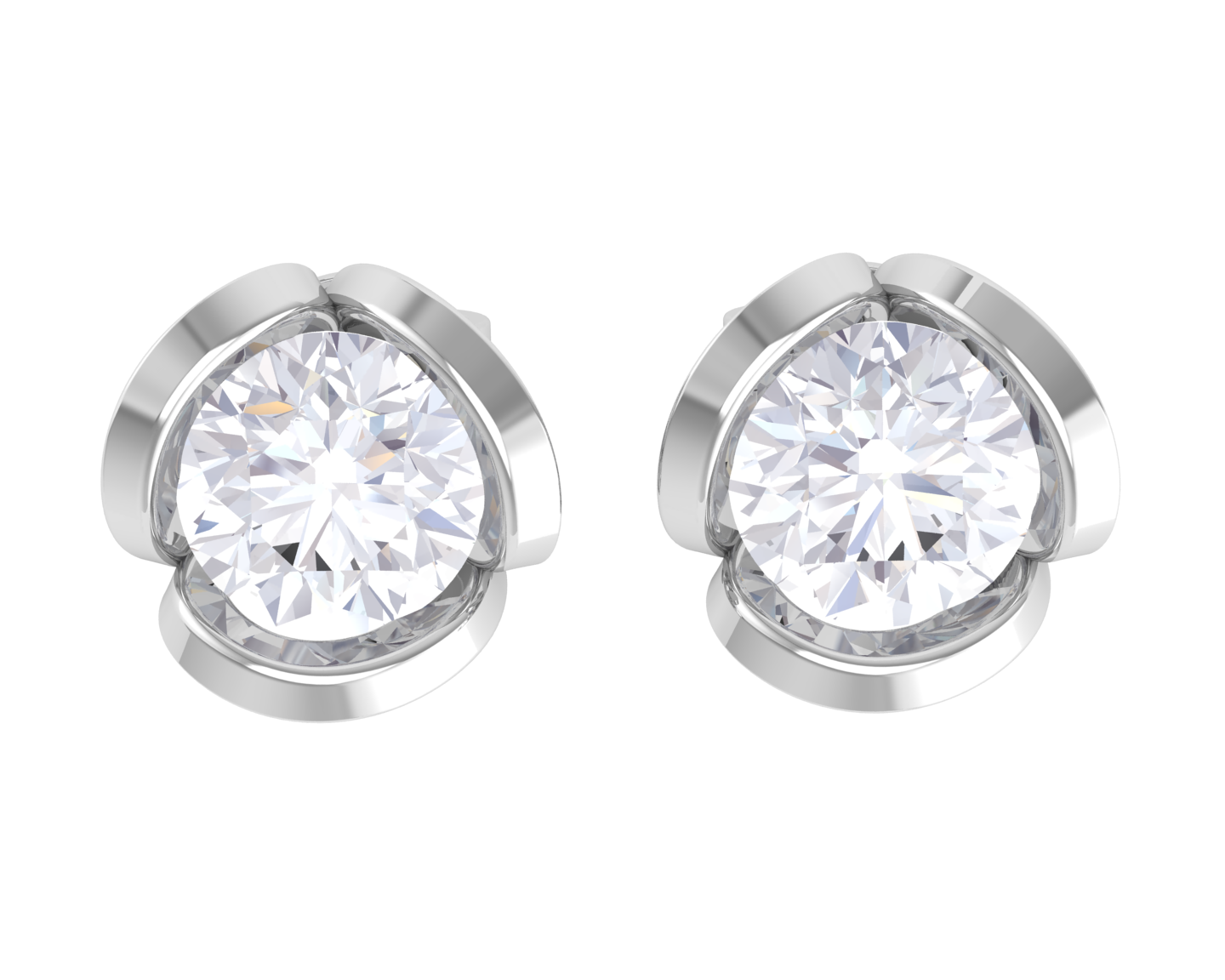 Round Lab Grown Diamond Solitaire Stud Earrings