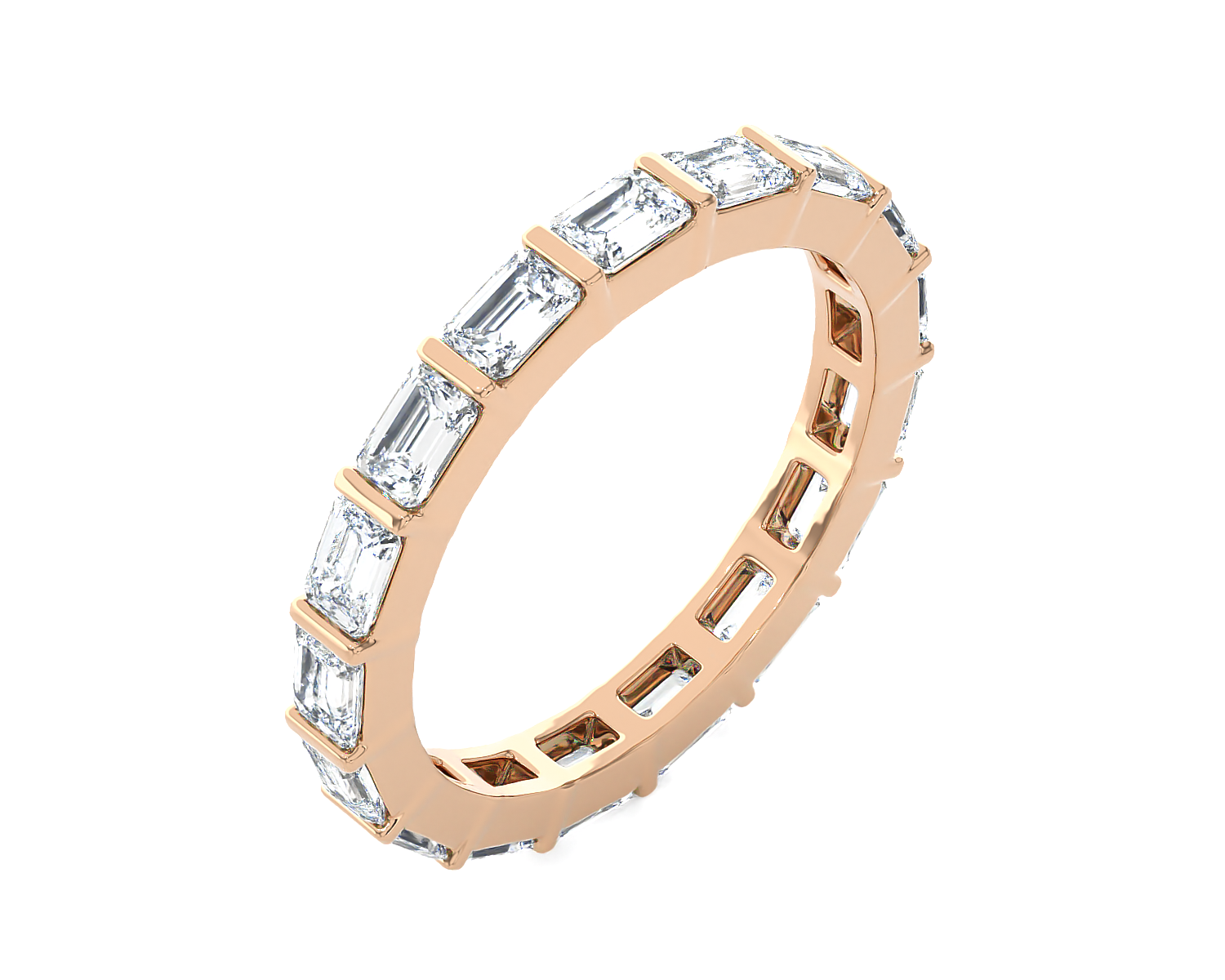 1 ctw Emerald-Cut Lab Grown Diamond Channel Set Eternity Band