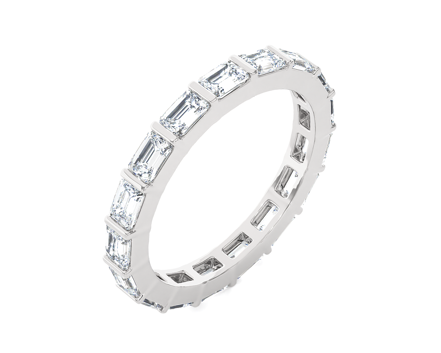 1 ctw Emerald-Cut Lab Grown Diamond Channel Set Eternity Band