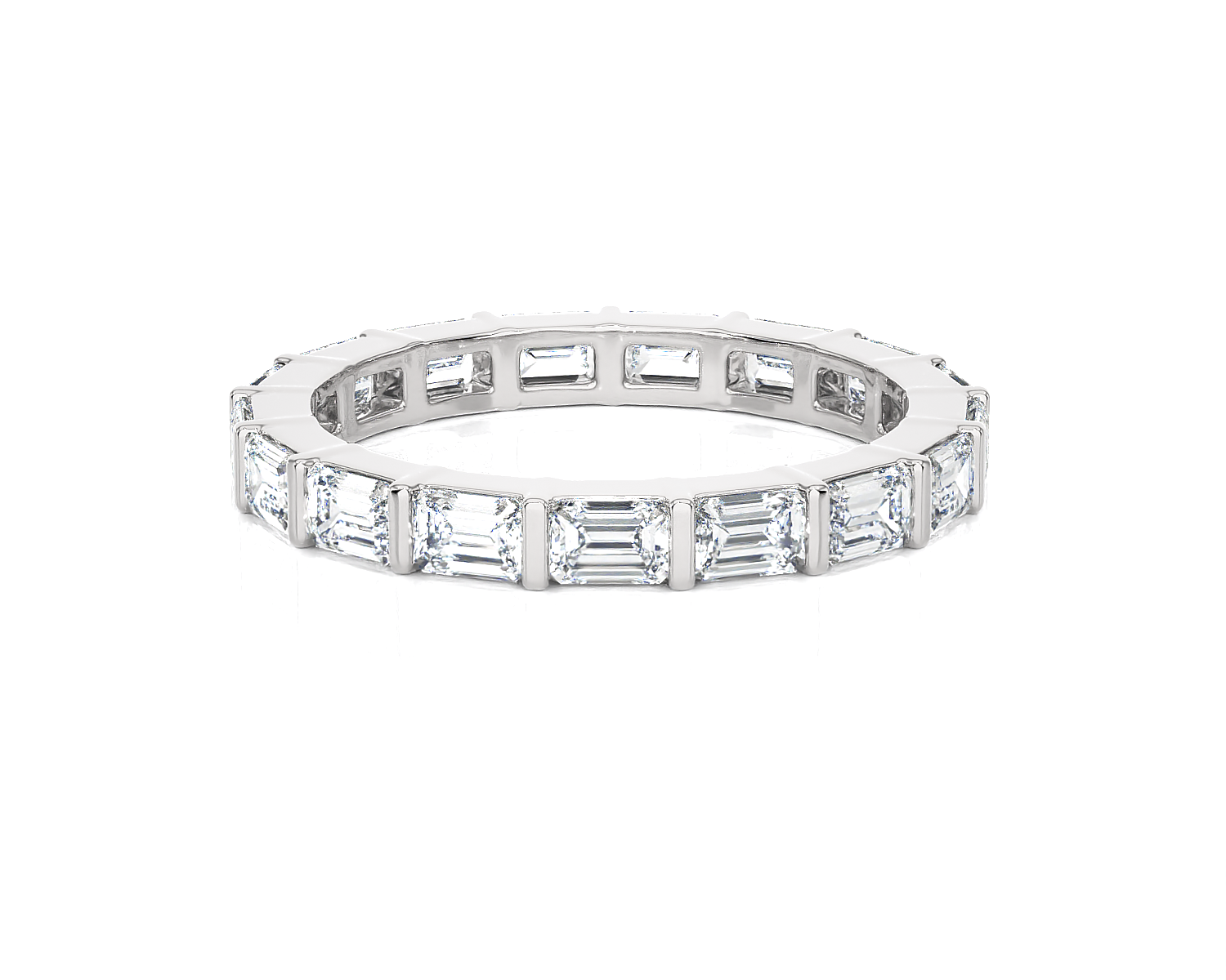 1 ctw Emerald-Cut Lab Grown Diamond Channel Set Eternity Band