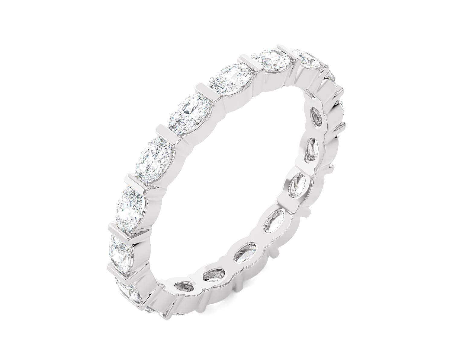 1 7/8 ctw Oval-Shape Lab Grown Diamond Channel Set Eternity Band