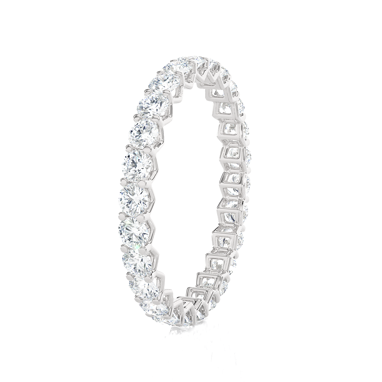 1 1/2 ctw Round Lab Grown Diamond V-Prong  Eternity Band