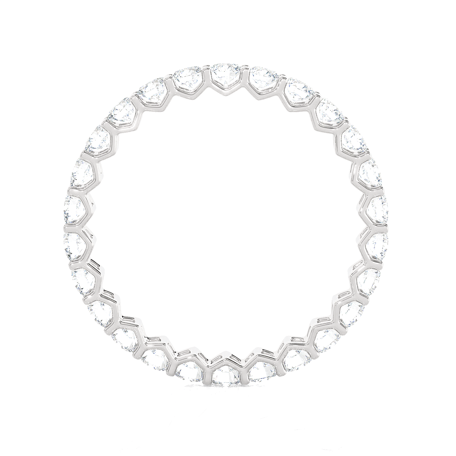 1 1/2 ctw Round Lab Grown Diamond V-Prong  Eternity Band