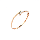 Asymmetrical Ribbon Bypass Bangle Bracelet