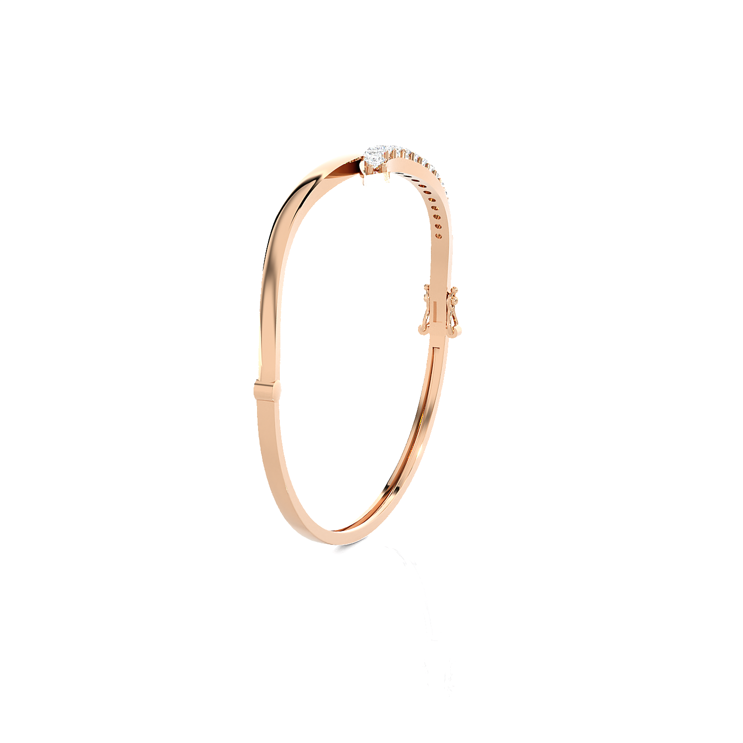 Asymmetrical Ribbon Bypass Bangle Bracelet