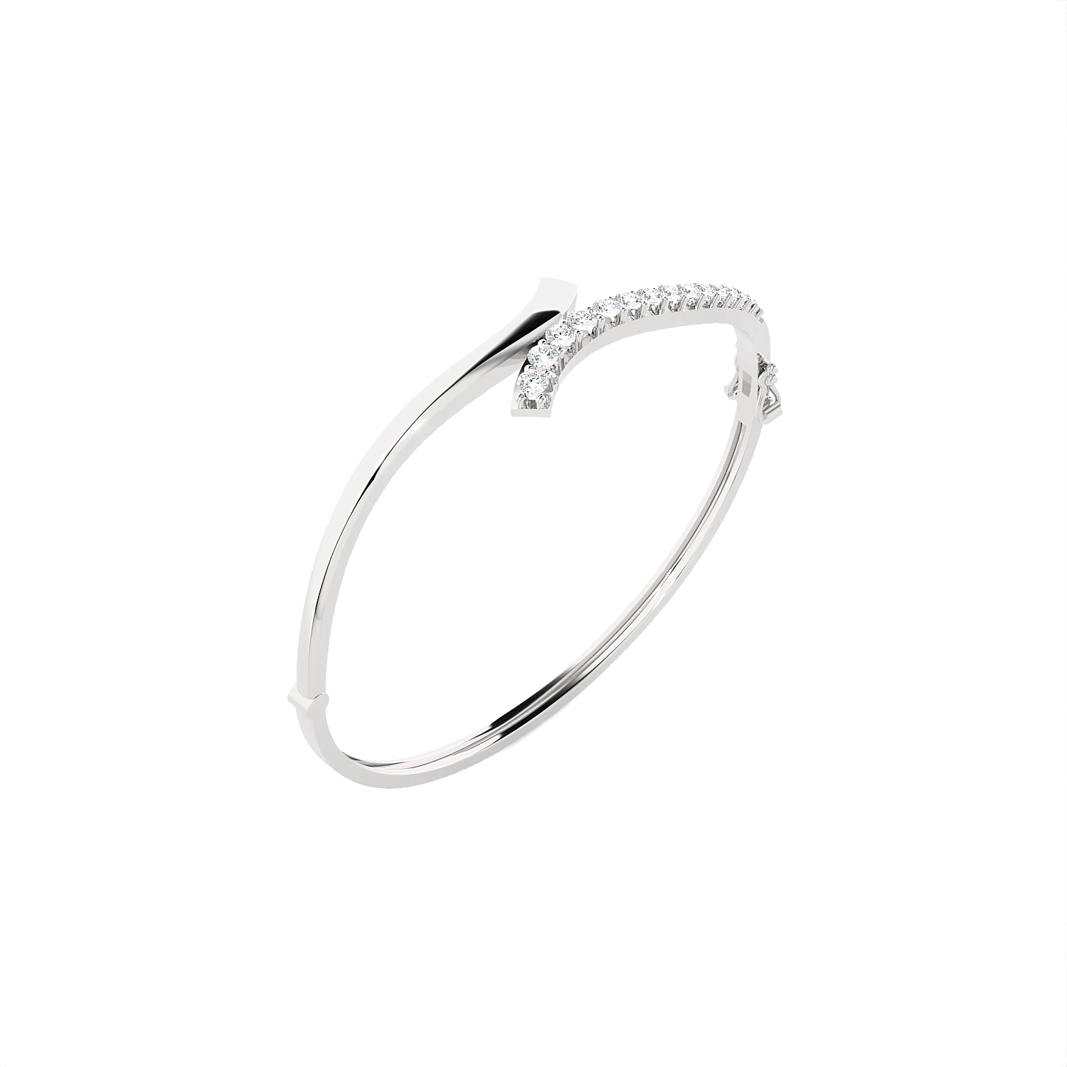 Asymmetrical Ribbon Bypass Bangle Bracelet