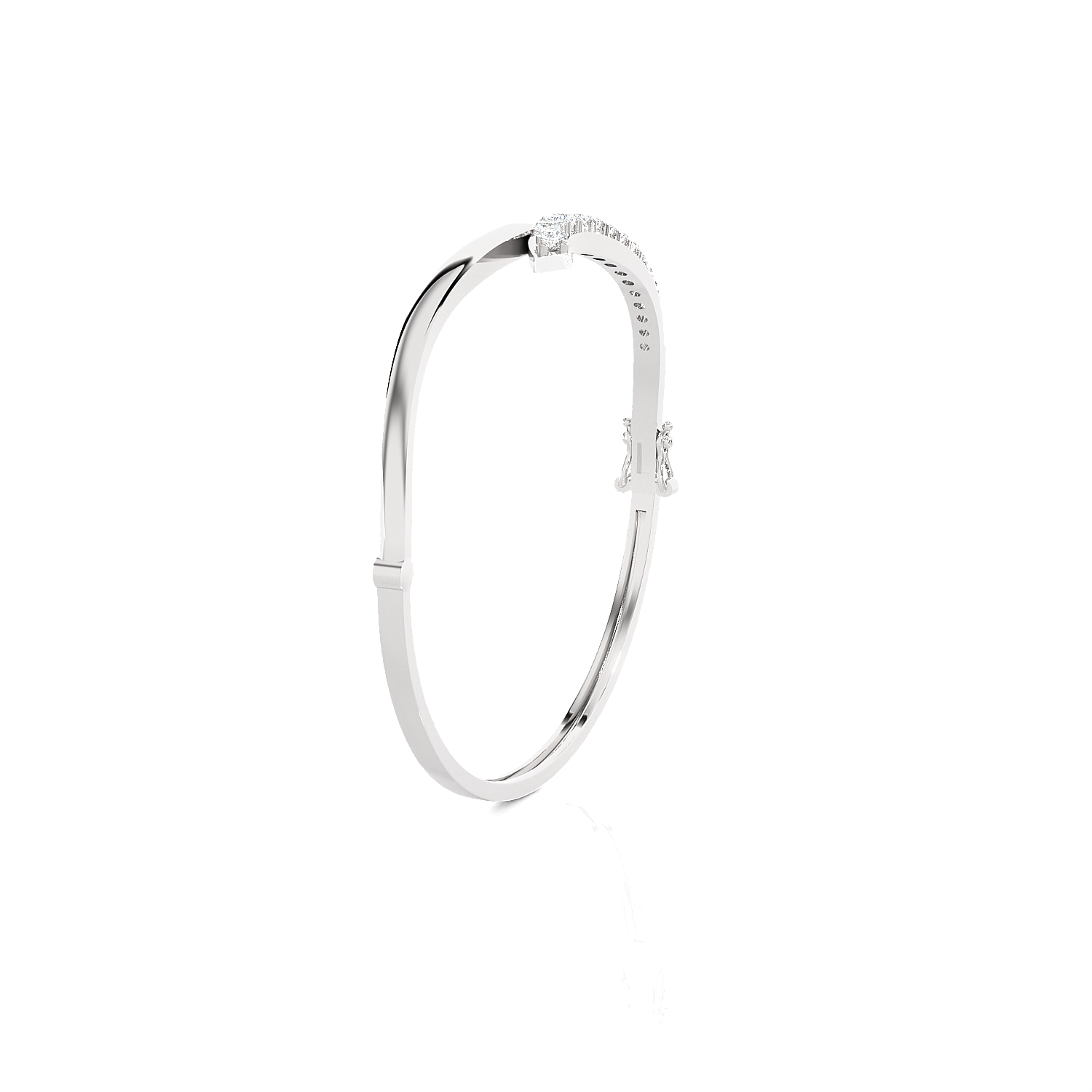 Asymmetrical Ribbon Bypass Bangle Bracelet