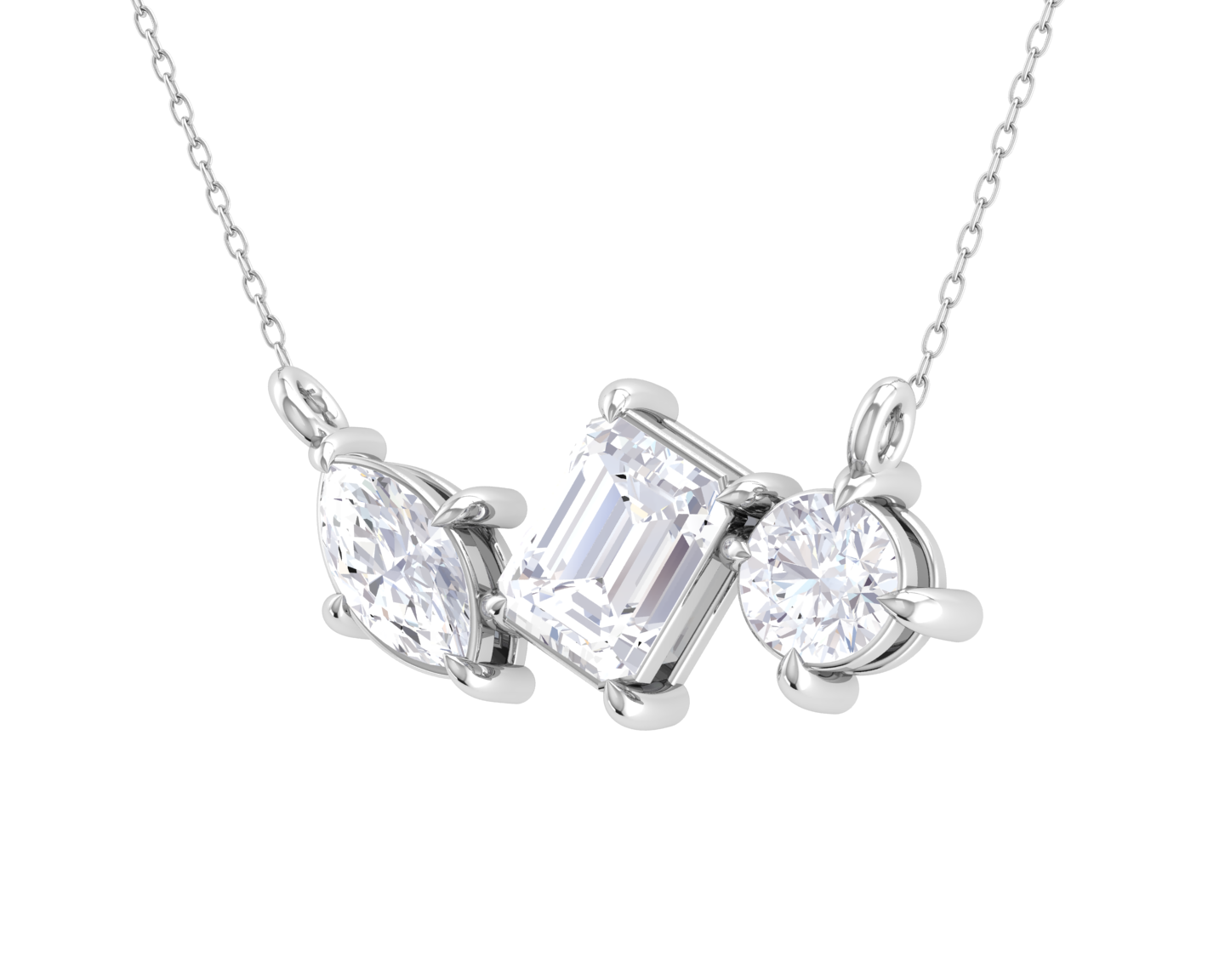 1 ctw Mix-Shape Lab Grown Diamond Fashion Necklace