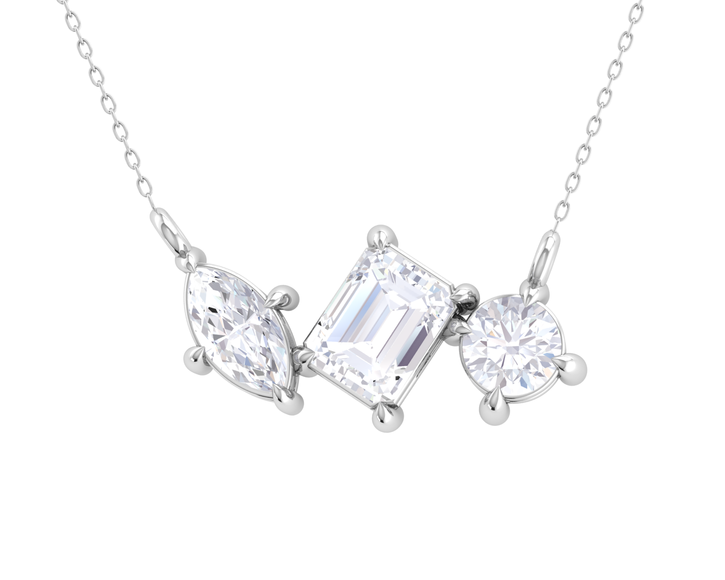 1 ctw Mix-Shape Lab Grown Diamond Fashion Necklace