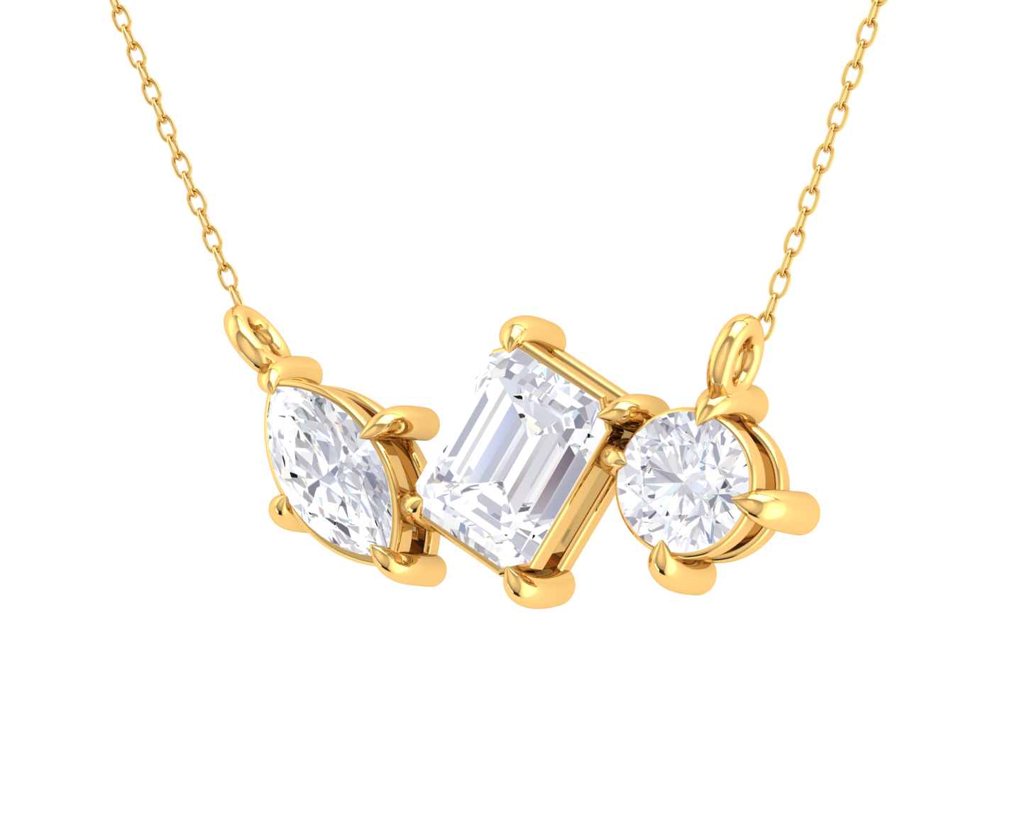 1 ctw Mix-Shape Lab Grown Diamond Fashion Necklace