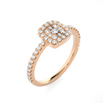 1/2 ctw Round Lab Grown Diamond Halo Engagement Ring
