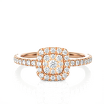 1/2 ctw Round Lab Grown Diamond Halo Engagement Ring