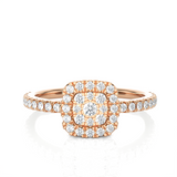 1/2 ctw Round Lab Grown Diamond Halo Engagement Ring