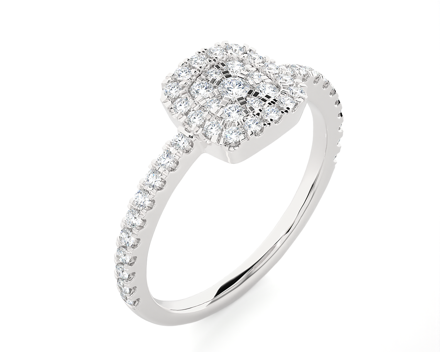 1/2 ctw Round Lab Grown Diamond Halo Engagement Ring