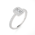 1/2 ctw Round Lab Grown Diamond Halo Engagement Ring