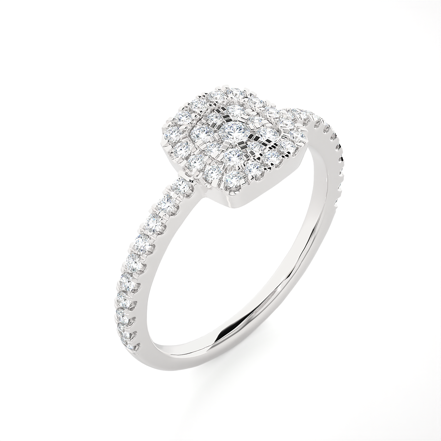 1/2 ctw Round Lab Grown Diamond Halo Engagement Ring
