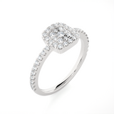 1/2 ctw Round Lab Grown Diamond Halo Engagement Ring