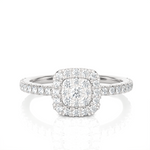 1/2 ctw Round Lab Grown Diamond Halo Engagement Ring