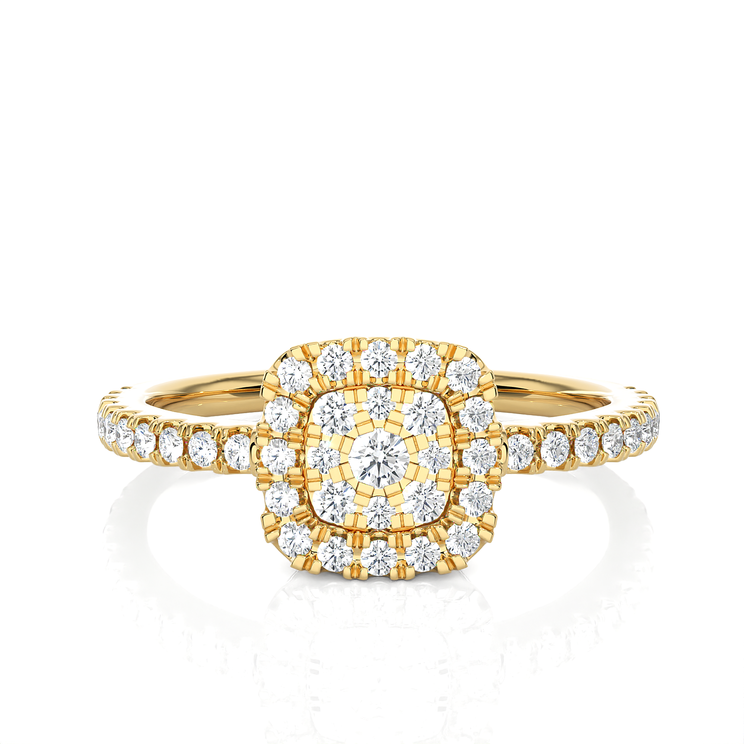1/2 ctw Round Lab Grown Diamond Halo Engagement Ring
