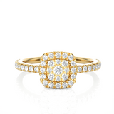 1/2 ctw Round Lab Grown Diamond Halo Engagement Ring