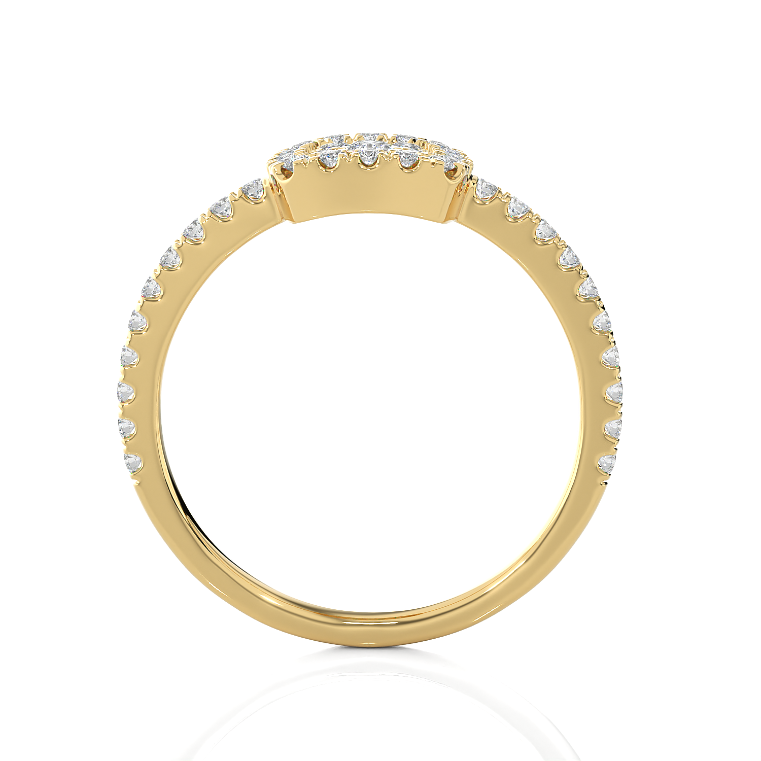 1/2 ctw Round Lab Grown Diamond Halo Engagement Ring